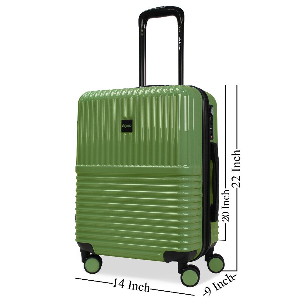 NEW -World Traveler Dejuno Tonal 20-Inch Carry-On Polycarbonate Luggage - Matcha - Picture 4 of 7
